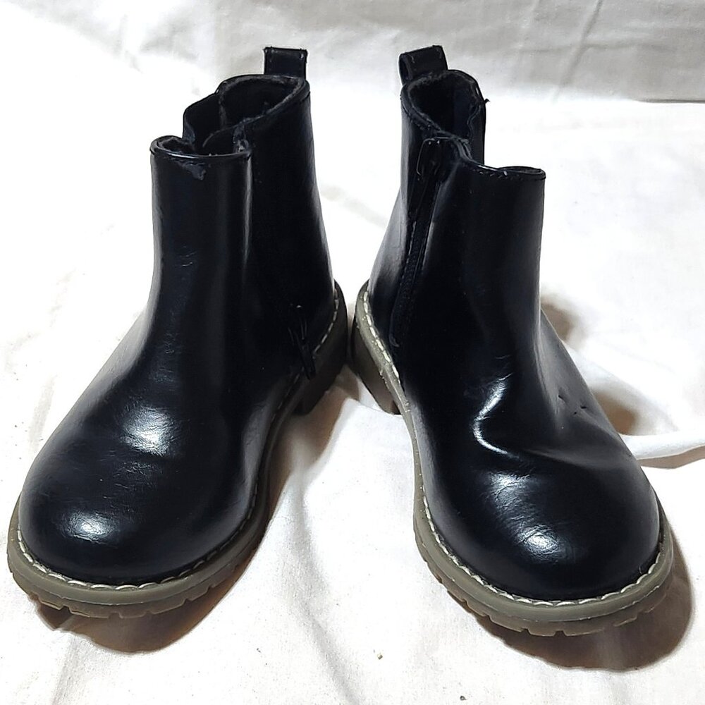 Girls Black Ankle Boots – Size 10 – The Children’s Place  Side-Zip & Rugged S